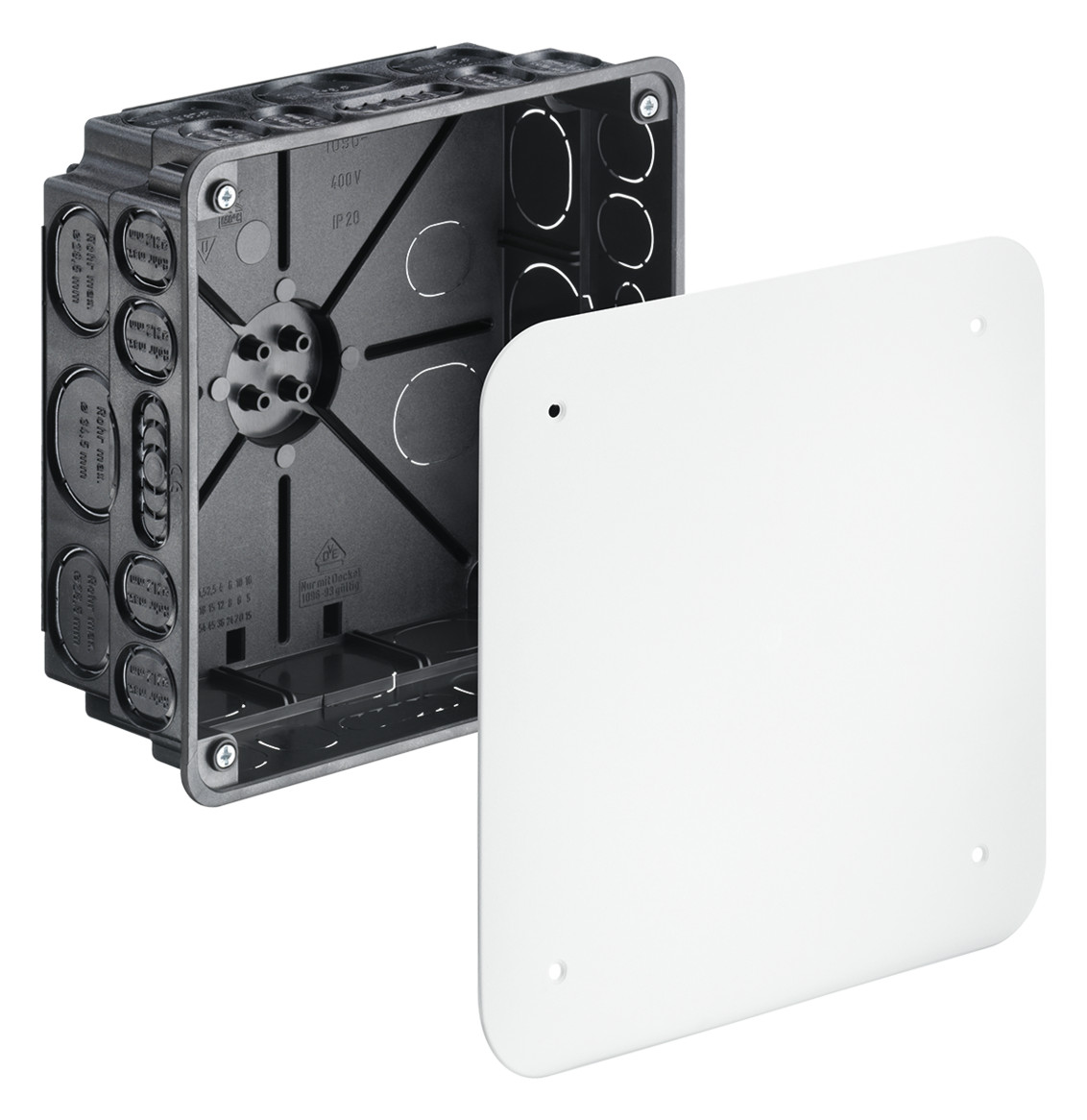 Verbindungsdose UP 159x159x75mm Kst IP2X quadrat