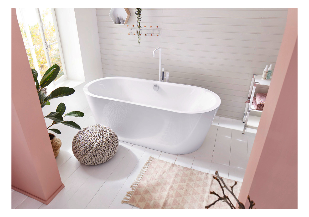 Kaldewei Badewanne CLASSIC DUO 1113 170x75cm, oval, freistehend, Antislip, schallschutz, weiß