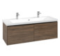V&B Waschtisch-Unterschrank Subway 3.0 127,2x42,9x47,8cm, mit LED/Griff Volcano black, arizona oak