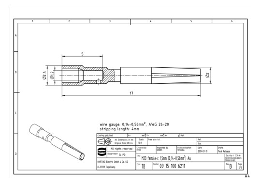 HART Han M23 Bu-c 1,5mm      09151006211 