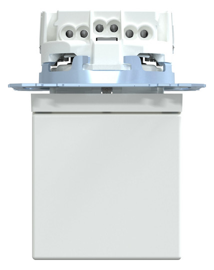 Steckdose 1f akws glz System M UP m.BS Klappd aktivweiß IP44