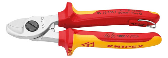 KNIPEX-Kabelschere VDE mit Sicherungsöse 9516165T -...