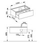 KEUCO Waschtischunterschrank Edition 11 Planning 105x35x53,5cm, 1 Frontauszug, rechts, Innenbeleuchtung, Lack Seidenmatt, Glas Schwarz