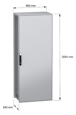 Standschrank ST IP55 B800xH2000xT500mm pulverbesch RAL7035 Koppelbar