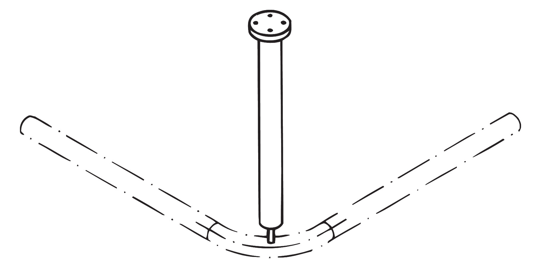 HEWI Deckenabhängung 801 301-1500 mm, senfgelb