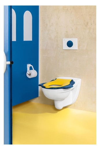 V&B WC-Sitz O.Novo Kids ohne Deckel, für Kinder, Scharniere Edelstahl, Ocean Blue/Sunshine Yellow