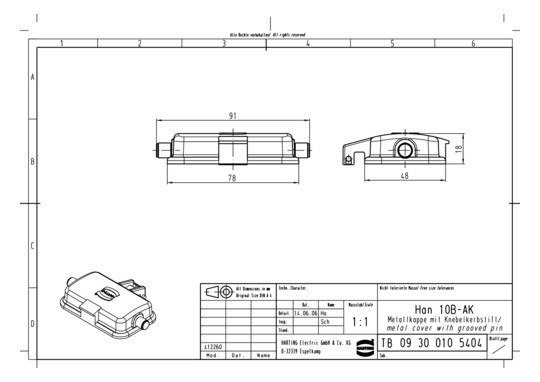HART Han 10B-Metallkappe     09300105404 