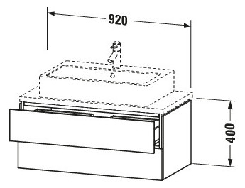 Duravit Waschtisch-Unterschrank Compact L-Cube 92 x 47,7 cm, eiche terra, für Konsole, 2 Schubkästen