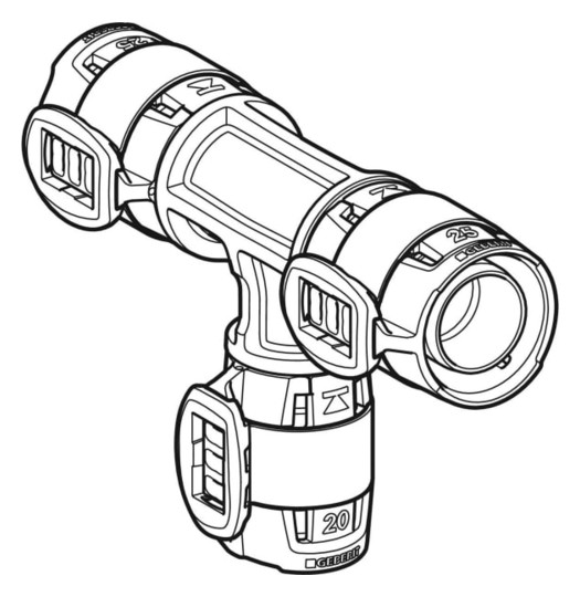 Geberit T-Stück FlowFit Ø 20 x 25 x 20 mm, reduziert, PPSU