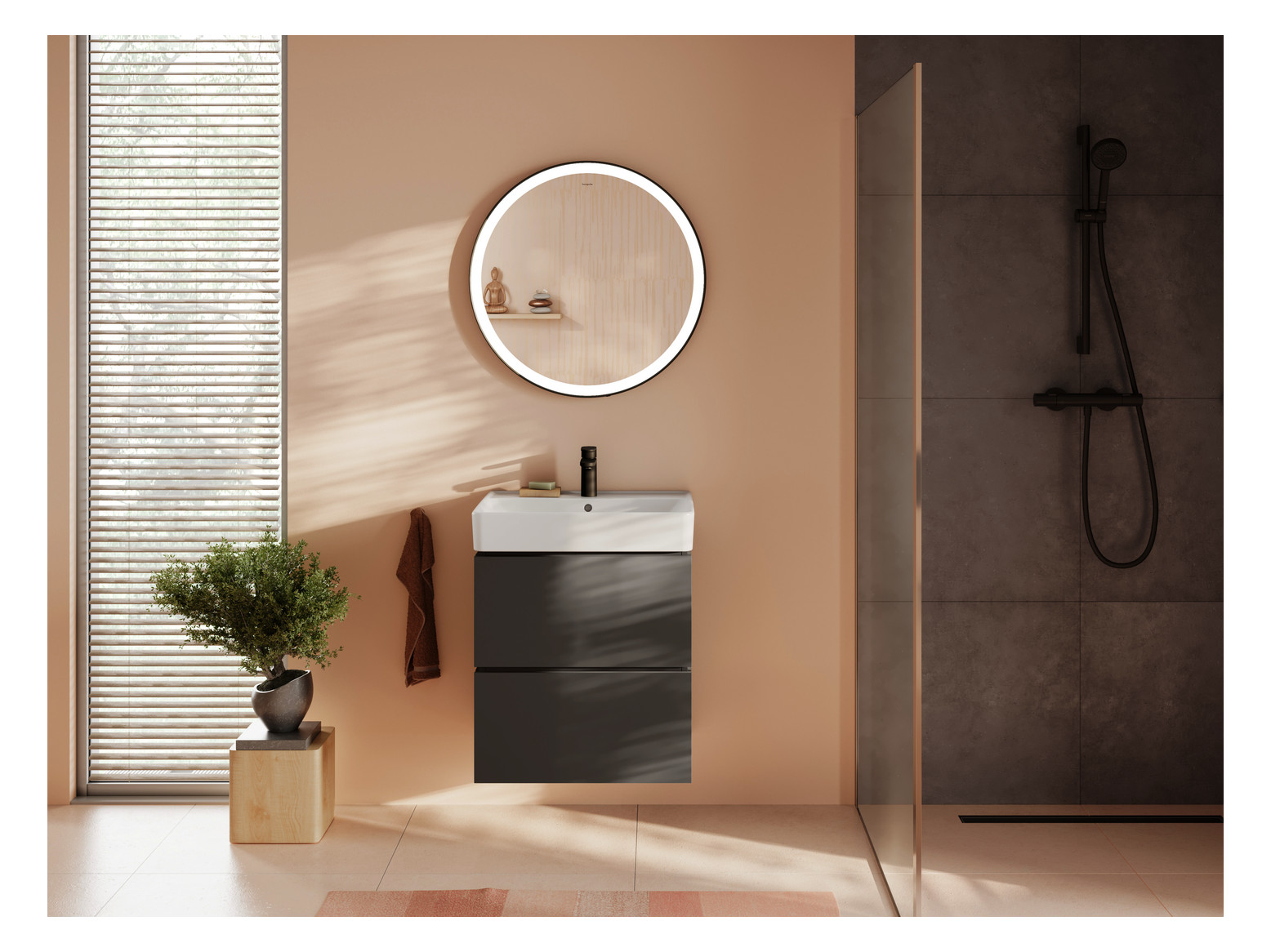 hansgrohe Waschtisch Xanuia Q 600x480mm, mit Hahnloch/Überlauf, weiß