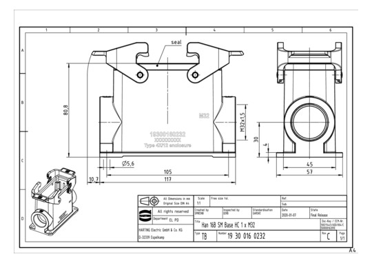 HART Sockelgehäuse M32 1     19300160232 