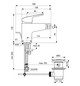 Ideal-Standard Bidet-Einhebelmischer CeraFlex mit Kunststoff-Ablaufgarnitur, Ausladung 114mm, chrom