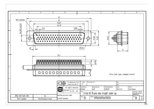 HART D SUB HD FE 78P      09565005615050 