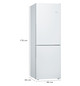 Kühl-/Gefrierkombi Stand Serie 4 E ws 193/94l 228kwh 1760x600x650mm