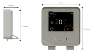 Raumtemperaturregler AP Wiser Funkb ws glz Basis+m.Geh Mit Vor-Ort Bedienung