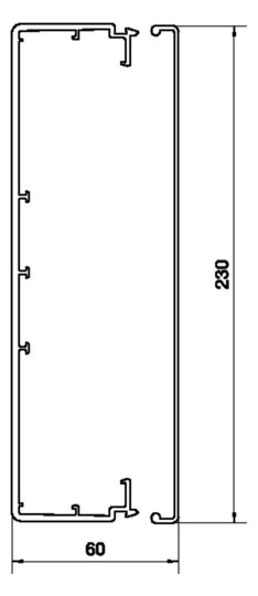 Leitungsführungskanal Kst 60x230x2000mm ver-ws LF-K unbeh 10998qmm RAL9016