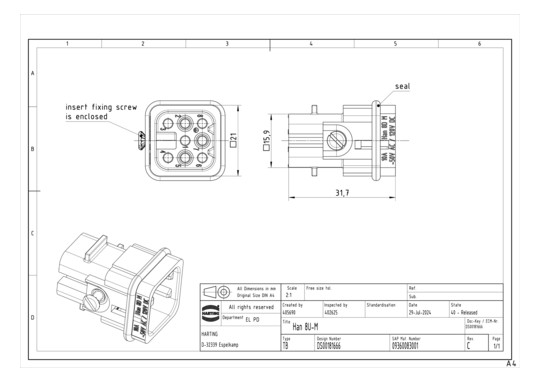 HART Steckereinsatz          09360083001 