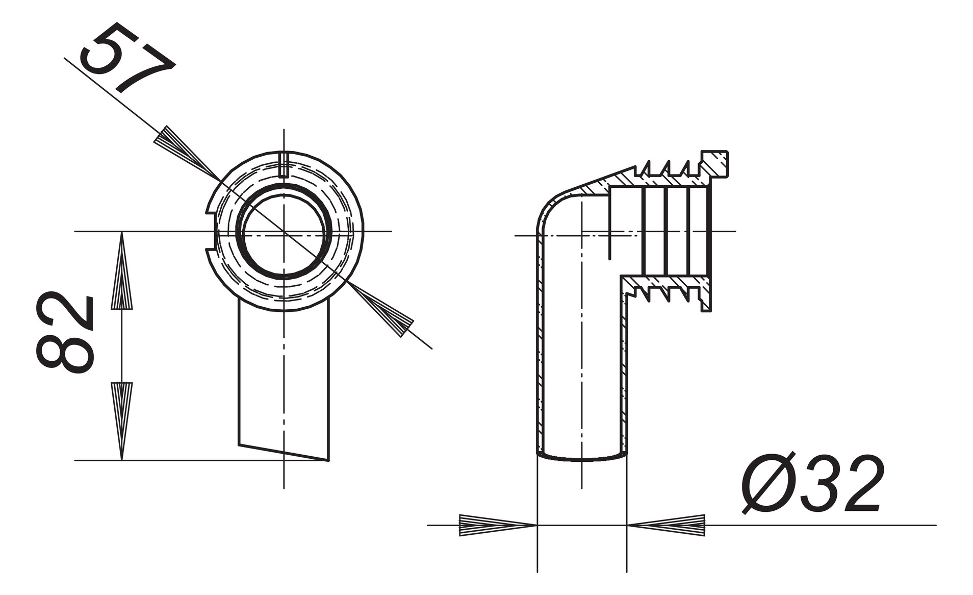 Dallmer Wandeinbau-Geruchsverschluss zu Wandeinbau-Siphon 300/310