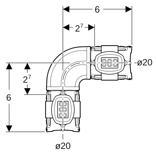 Geberit Bogen FlowFit Ø 20 mm, 90°