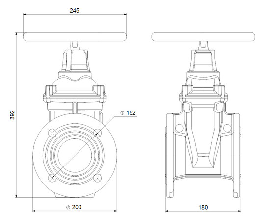 Grundfos Absperrschieber DN 80, PN 10, druckseitig