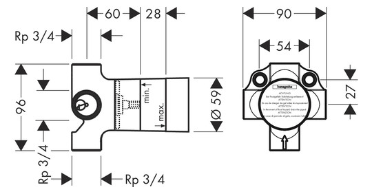 hansgrohe Grundkörper UP, DN 20, für QUATTRO 4-Wegeumstellung