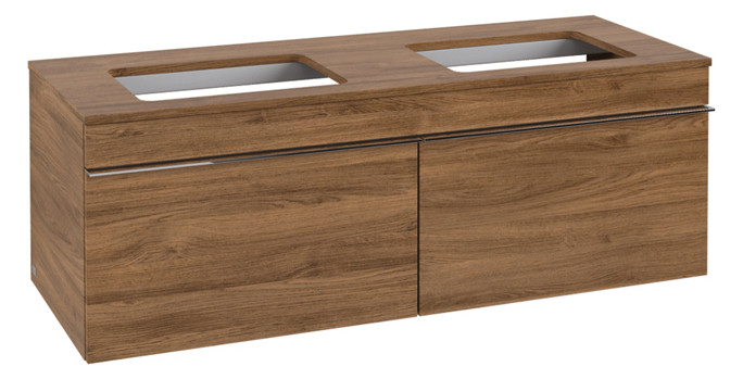 V&B Waschtisch-Unterschrank Venticello 125,7x43,6x50,2cm, Griff Chrom, kansas oak