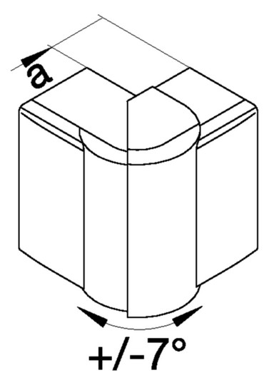 Außeneck LF-K 110x60mm 83-97° ver-ws Kst RAL9016 HFT hfr
