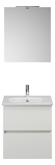 Burgbad Waschtisch-Kombination Rocio mit Spiegel, 60,5 x 200 x 46,5 cm, Weiß Matt