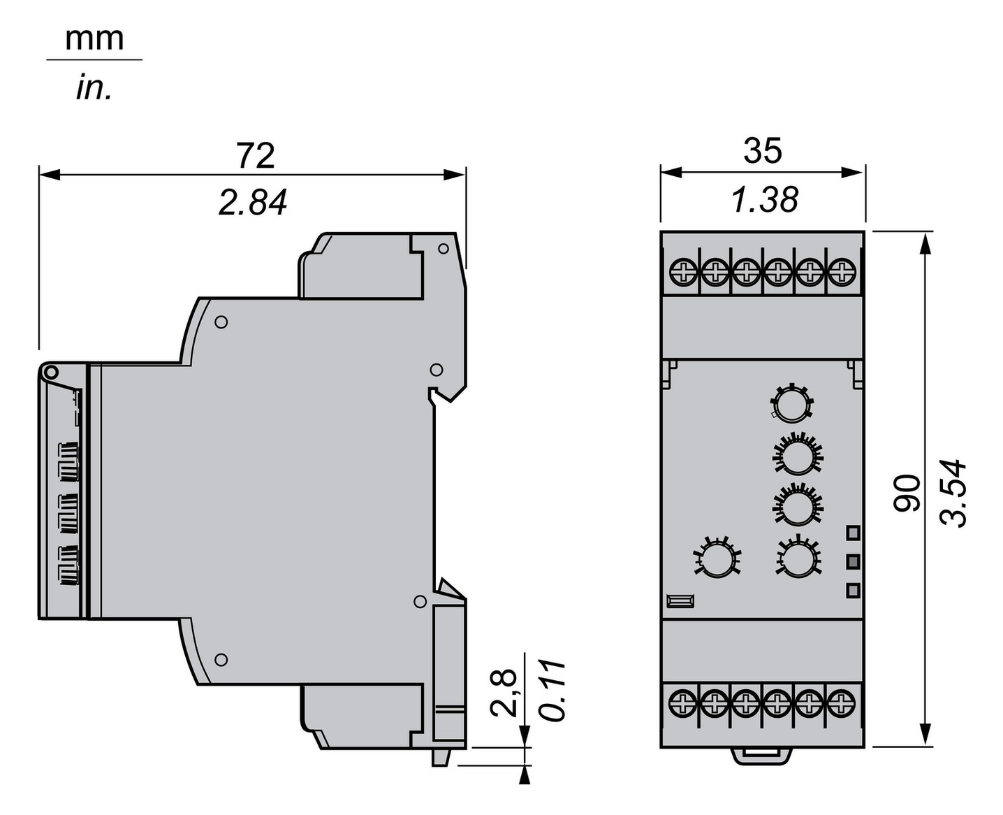 Phasenwächter 194-528V min.Rück=0,1s max.Rück=10s