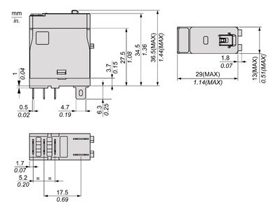 Schaltrelais 1W IP20 13x28,8x34,5mm Schraub