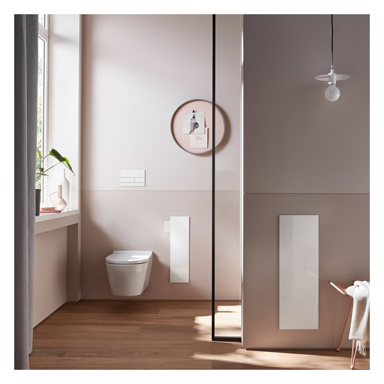 EMCO Unterputz-Schrankmodul Asis pure 730mm, 1 Tür, Türanschlag rechts, Glasfront, schwarz matt