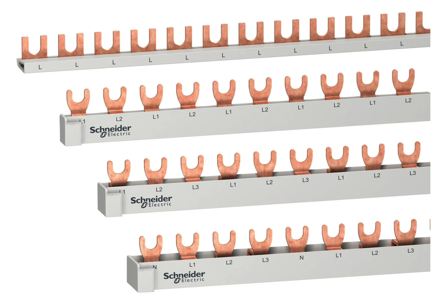 Phasenschiene 3ph 18mm Acti9 210mm 10qmm 63A Gabel Isoliert Phasenschiene 3ph 18mm Acti9 210mm 10qmm 63A Gabel Isoliert