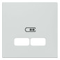 Zentralplatte USB 2f akws Klemmbef m.Aufdr aktivweiß