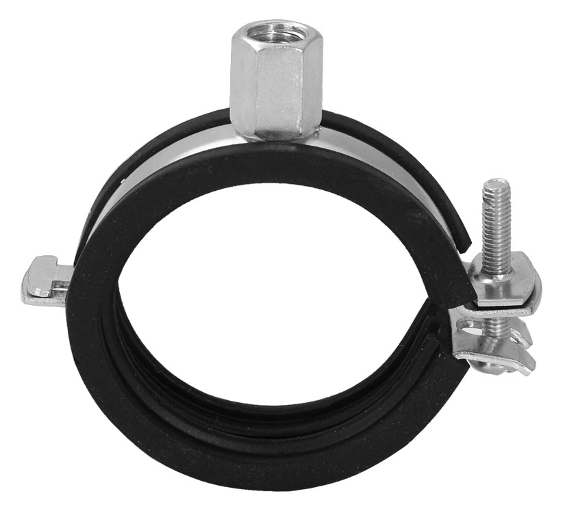 ASW Einhand-Schraubrohrschelle Spannbereich 48-53 mm, M 8/M 10, mit Einlage