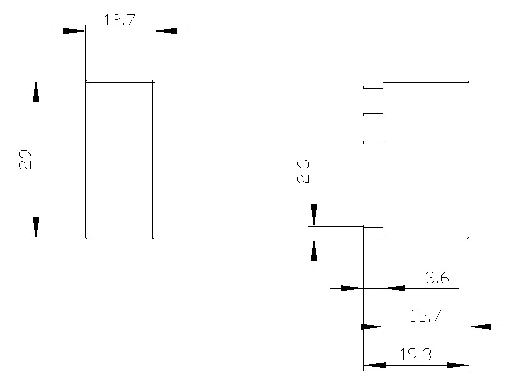 Schaltrelais 1W IP00 12,7x12,7x19,5mm Schraub