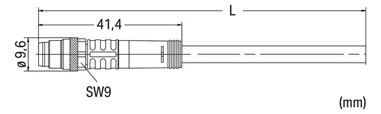 Sensor-Aktorkabel 3p 10m Serie 756 M8 Male ger fr.Ende Polyurethan (PUR) hfr