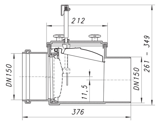 Dallmer Rückstauverschluss Stausafe H DN 150