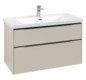 V&B Waschtisch-Unterschrank Subway 3.0 97,3x57,6x47,8cm, mit LED/Griff Volcano black, cashmere grey