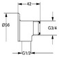 GROHE Wandscheibe 12013 Außen 3/4"x 1/2" Innen chrom