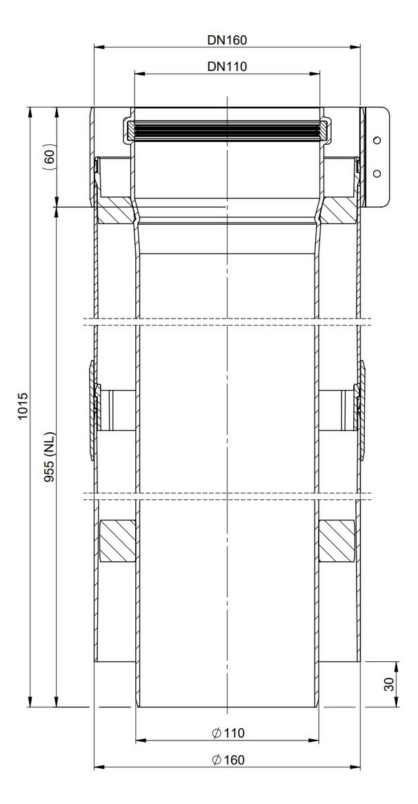 MHG Schacht-Doppelrohr Atec DN 110/160, 955 mm, konzentrisch, für Abgasleitung MHG Schacht-Doppelrohr Atec DN 110/160, 955 mm, konzentrisch, für Abgasleitung