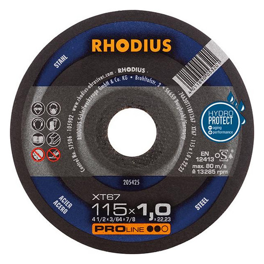 RHODIUS-Trennscheibe XT67 - 115x1,0mm, gerade