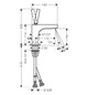 hansgrohe Waschtisch-Einhebelmischer Axor Citterio 90 Ausladung 110mm, mit Pin-Griff, Zugstangen-Ablaufgarnitur, für Handwaschbecken, polished black chrome