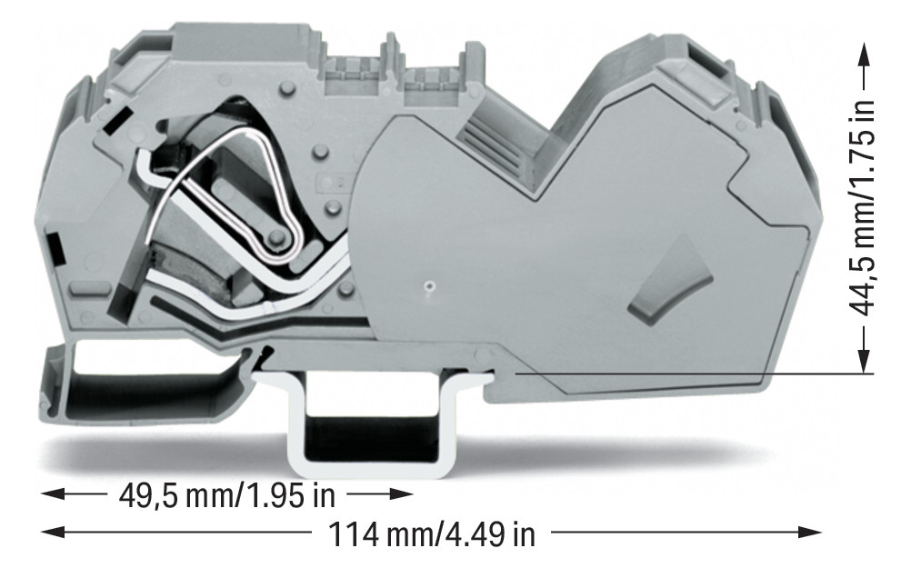 Reihenklemme 6-35qmm Serie 785 1Etage 2kl gr 125A Hutschiene TH35