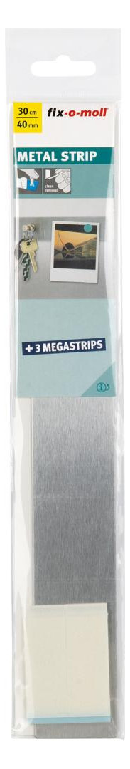 Bild Metallleiste Edelstahl 30x4cm ,+ 3 MEGASTRIP S Inhalt: 1 - suki-1
