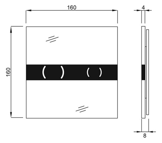 Wisa Betätigungsplatte Nea Duo Infrarottechnik, 2-Mengen-Spülung, aus Glas, weiß