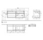 V&B Waschtischunterschrank Collaro 140x54,8x50cm, Waschtisch rechts, mit LED-Beleuchtung, black matt laquer