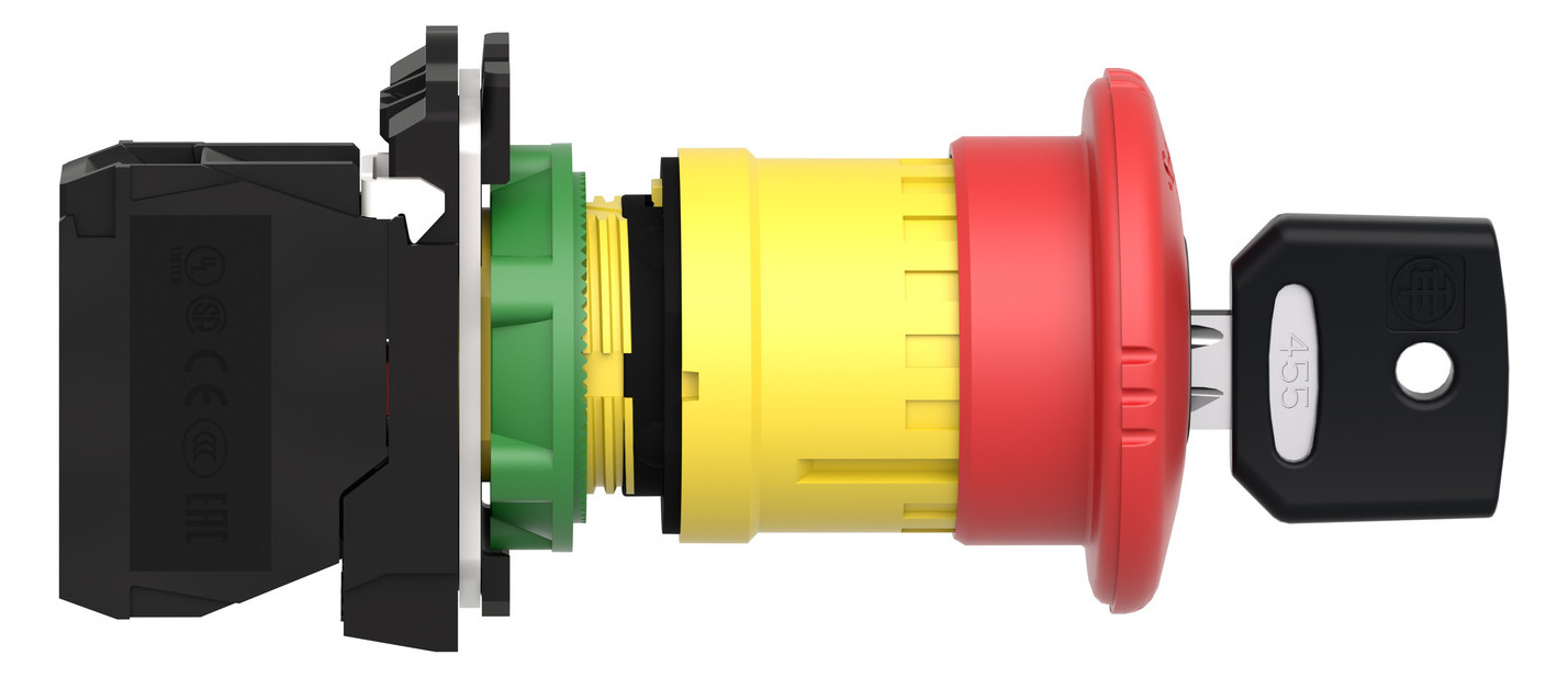 Not-Aus Taster EB IP66 Schlüssel 1S Einb Ø22mm Schraub