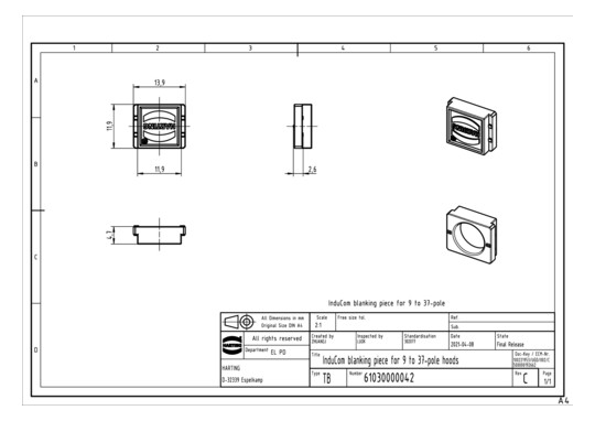 HART Blindstopfen Metall f.  61030000042 