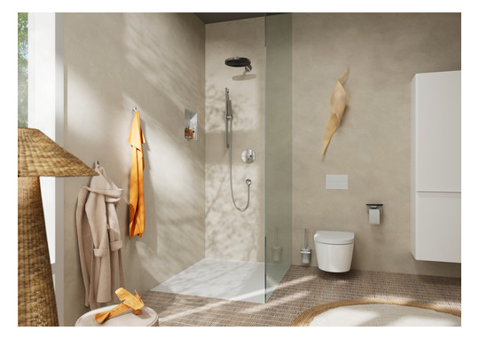 hansgrohe Papierrollenhalter AddStoris mit Ablage, chrom, Wandmontage, Metall
