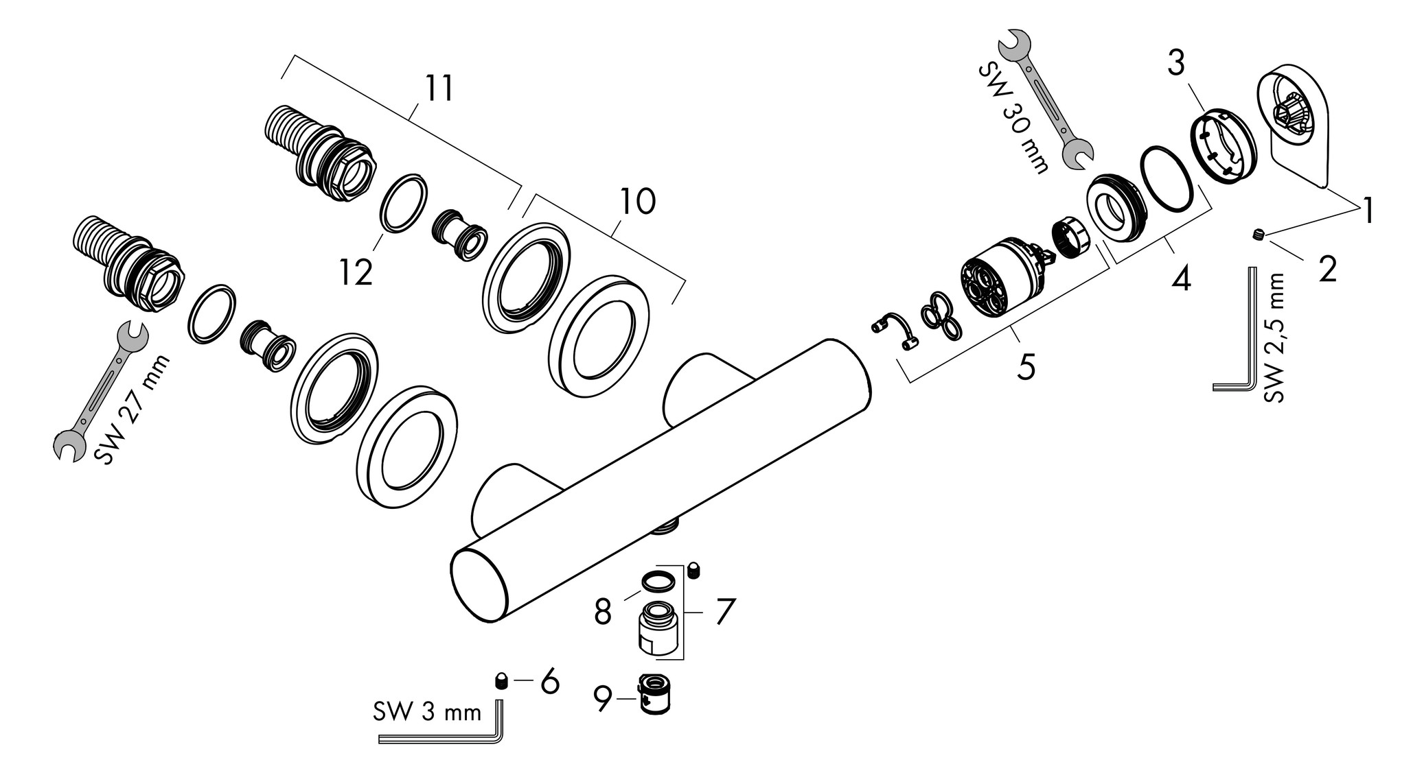 hansgrohe Brause-Einhebelmischer Vivenis AP, 1 Verbraucher, mattschwarz